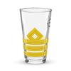 Chief Officer pint glass with epaulette design and clear glass finish

