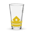 Second Officer pint glass with epaulette design and clear glass finish
