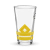 Second Officer pint glass with epaulette design and clear glass finish