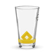 Third Officer pint glass with epaulette design and clear glass finish