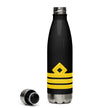 Chief Officer stainless steel water bottle with epaulettes and insulated design
