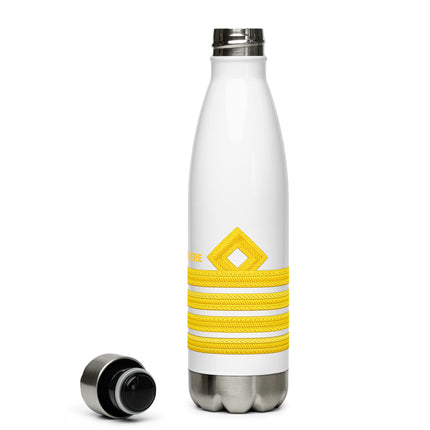 Personalized Captain stainless steel water bottle with epaulette design