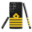 Captain Samsung phone case with four stripes and diamond epaulette insignia
