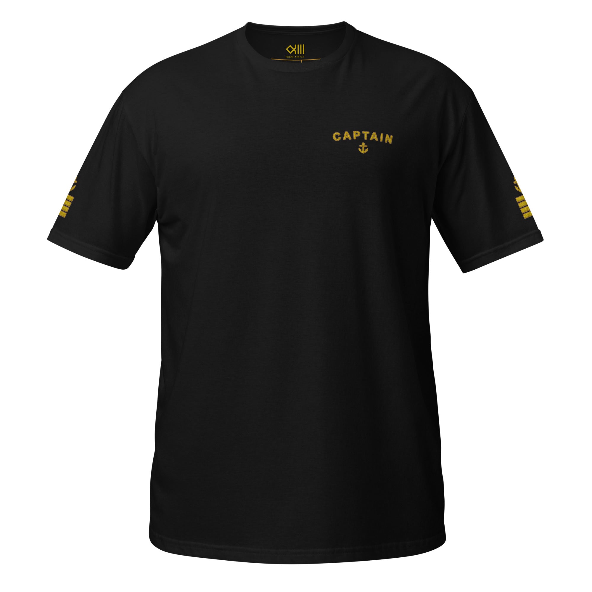 Captain T-shirt left chest and sleeves embroidery (Choose epaulettes type)