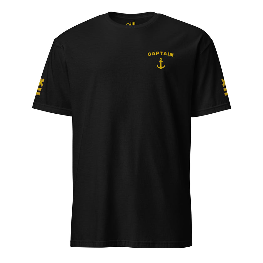 Captain uniform T-shirt with left chest and sleeves embroidery - IamSEAWOLF shop