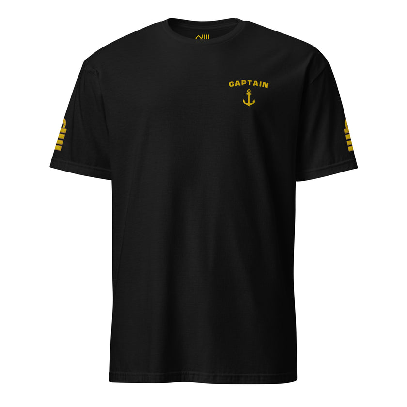 Captain uniform T-shirt with left chest and sleeves embroidery - IamSEAWOLF shop