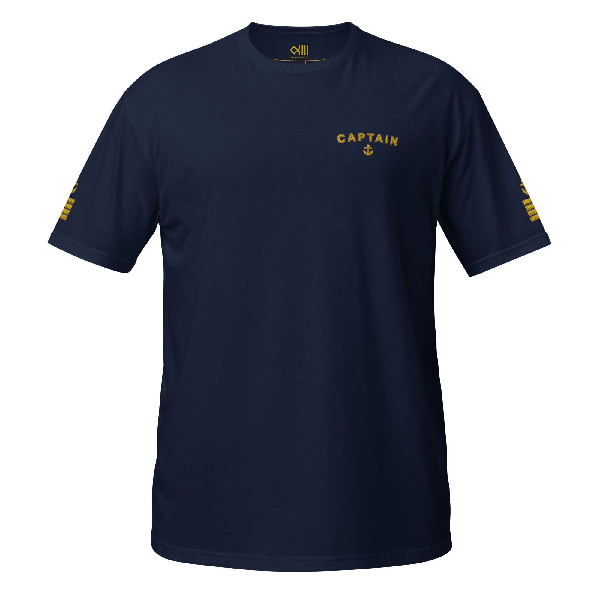 Captain T-shirt left chest and sleeves embroidery (Choose epaulettes type)
