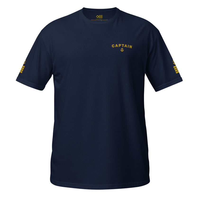 Captain uniform T-shirt with left chest and sleeves embroidery - IamSEAWOLF shop