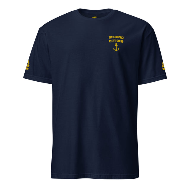 Second Officer uniform t-shirt with left chest and sleeves embroidery. - IamSEAWOLF shop