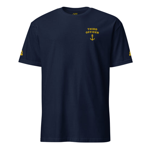 Third Officer uniform t-shirt with left chest and sleeves embroidery