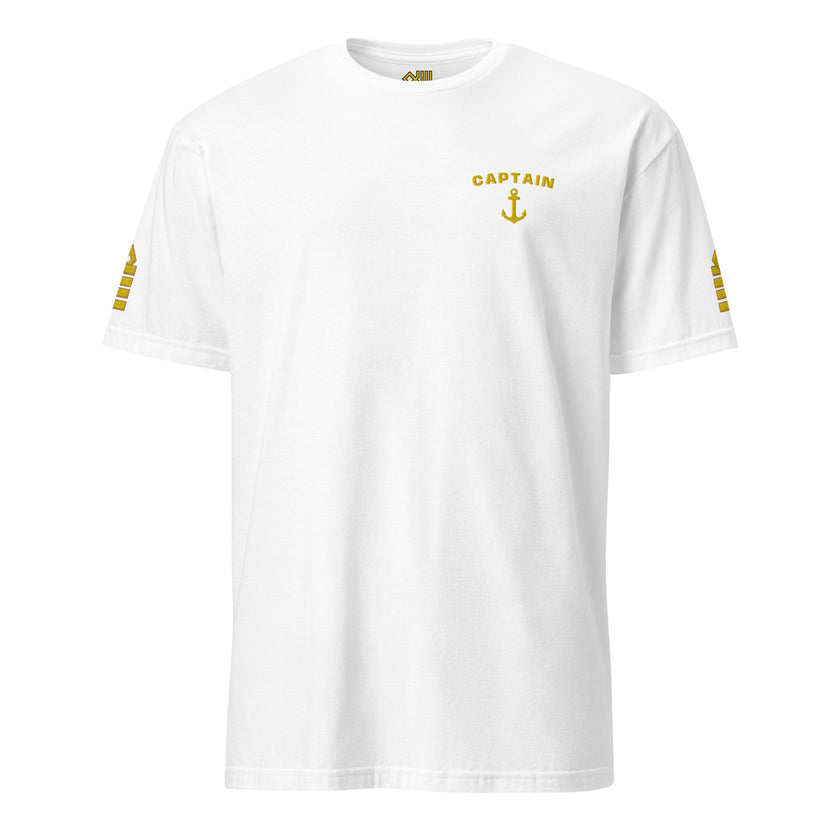 Captain uniform T-shirt with left chest and sleeves embroidery - IamSEAWOLF shop