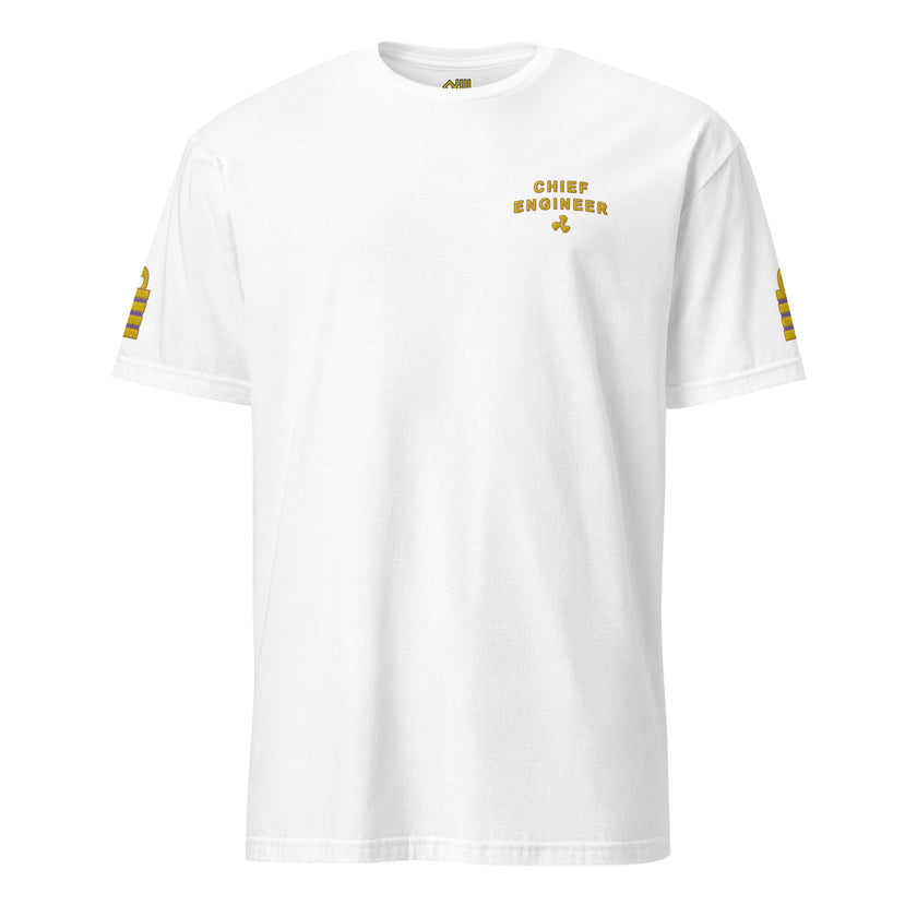 Chief Engineer uniform T-shirt with left chest and sleeves embroidery. - IamSEAWOLF shop