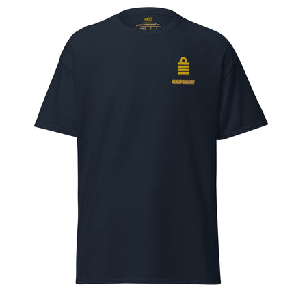 Captain's uniform t-shirt with left chest embroidery - IamSEAWOLF shop