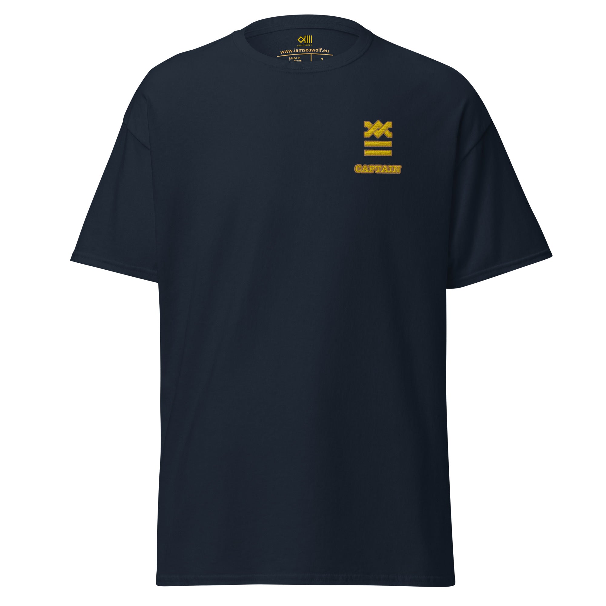 Captain's uniform t-shirt with left chest embroidery - IamSEAWOLF shop