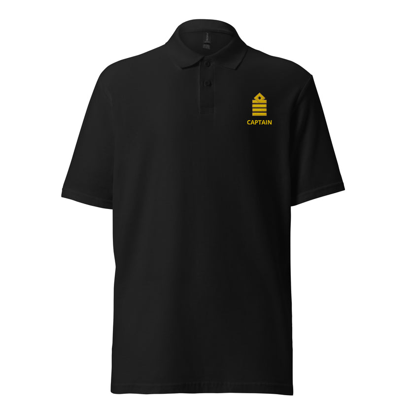 Captain uniform polo with left chest embroidery - IamSEAWOLF shop