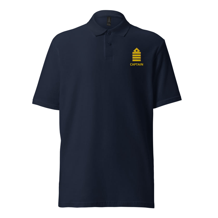 Captain uniform polo with left chest embroidery - IamSEAWOLF shop