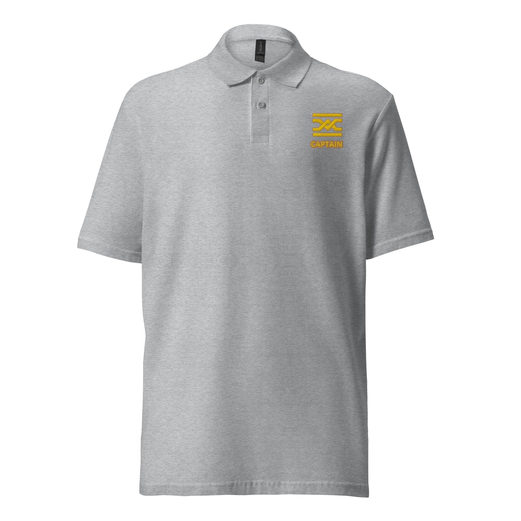 Captain polo shirt left chest embroidery (choose epaulettes style)