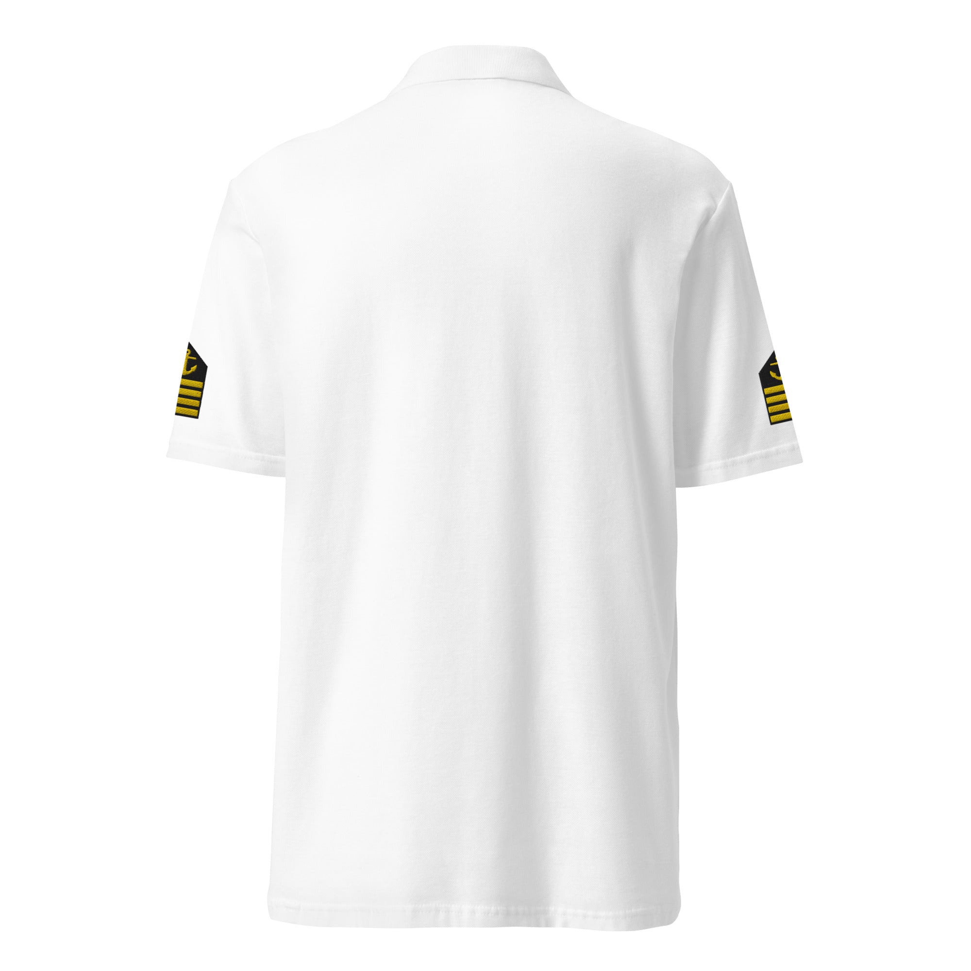 Captain's uniform polo with left chest and sleeves embroidery. - IamSEAWOLF shop