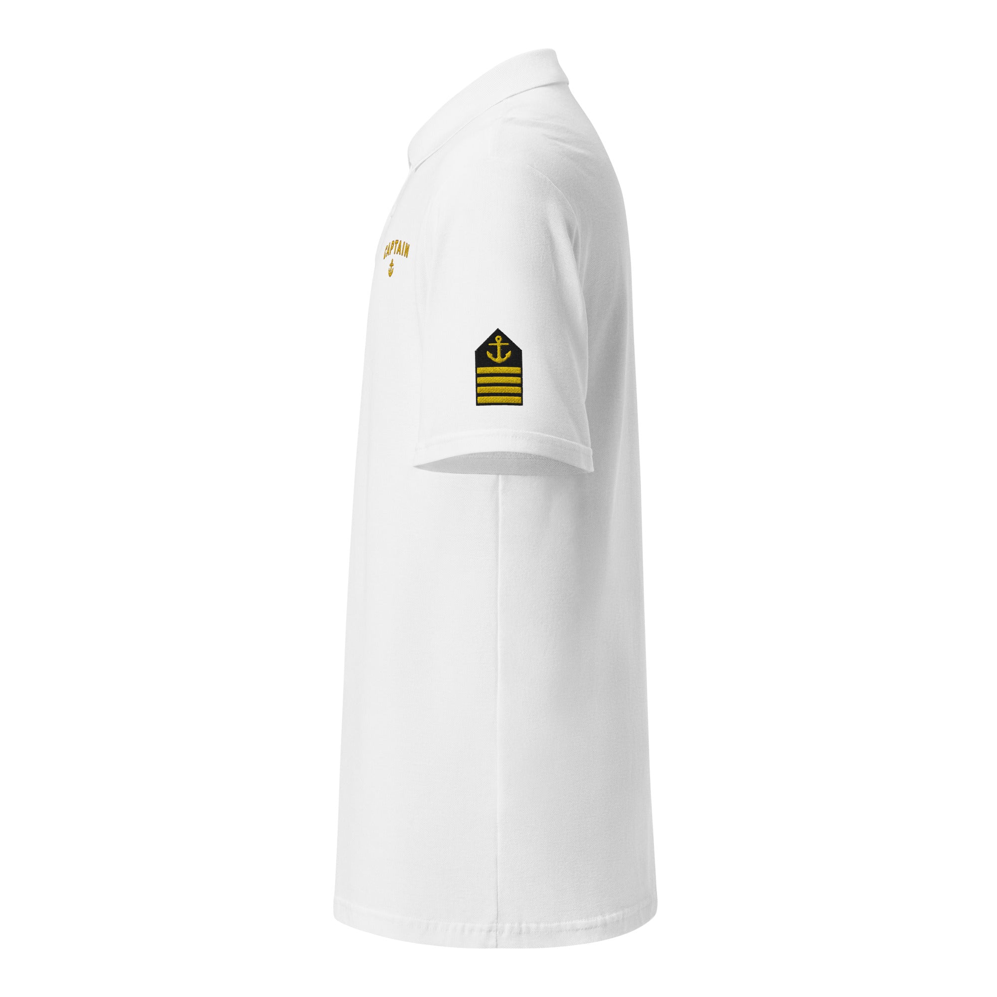 Captain's uniform polo with left chest and sleeves embroidery. - IamSEAWOLF shop