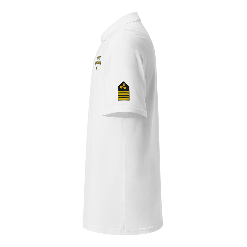 Chief Engineer uniform polo with left chest and sleeves embroidery. - IamSEAWOLF shop