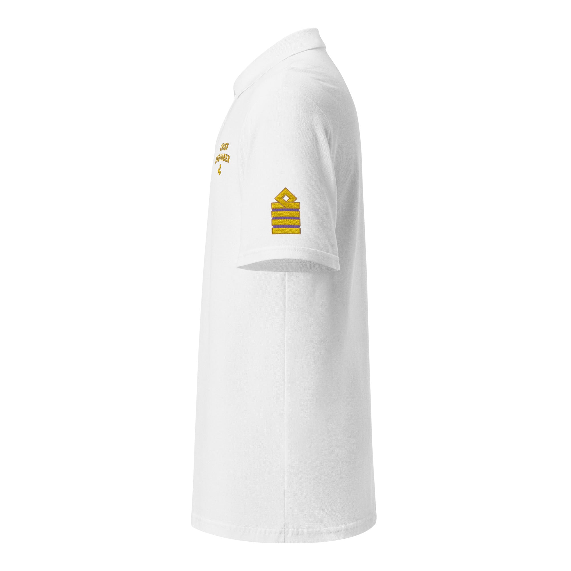 Chief Engineer Uniform Polo Shirt with Embroidered Rank Insignia