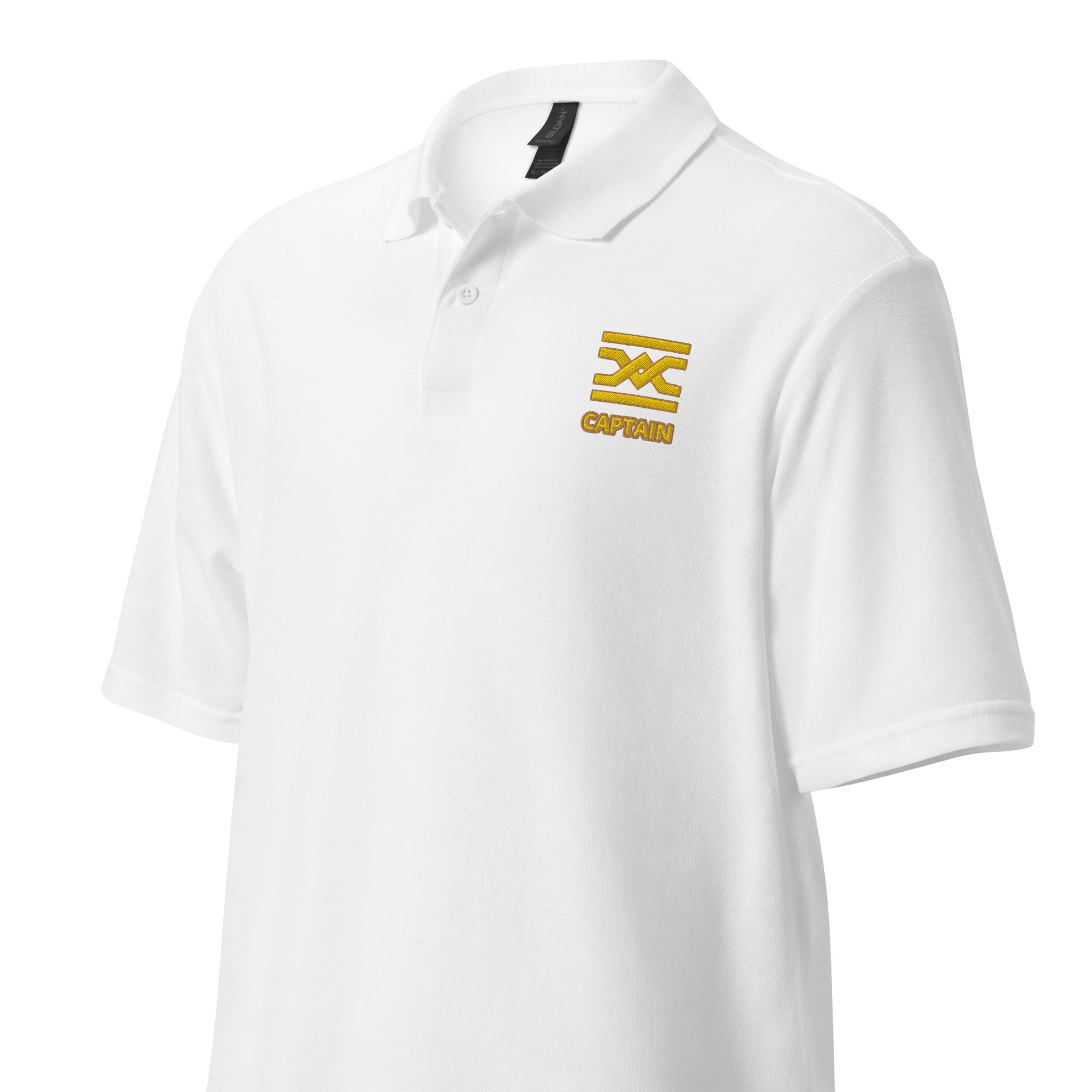 Captain polo shirt left chest embroidery (choose epaulettes style)