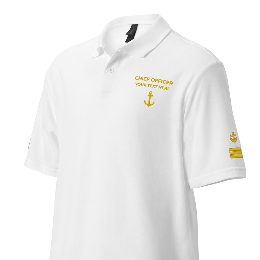 Chief Officer uniform polo with personalized embroidery. - IamSEAWOLF shop