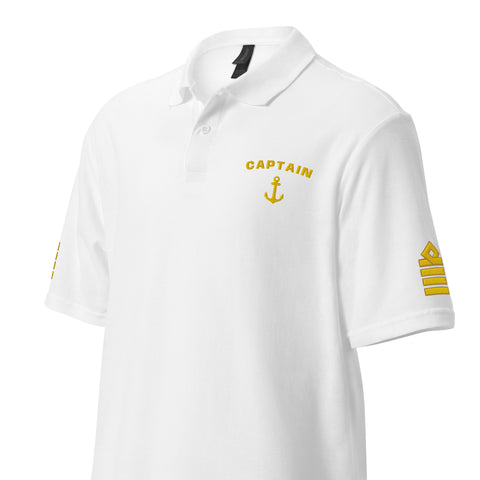 Captain uniform polo shirt with embroidery.