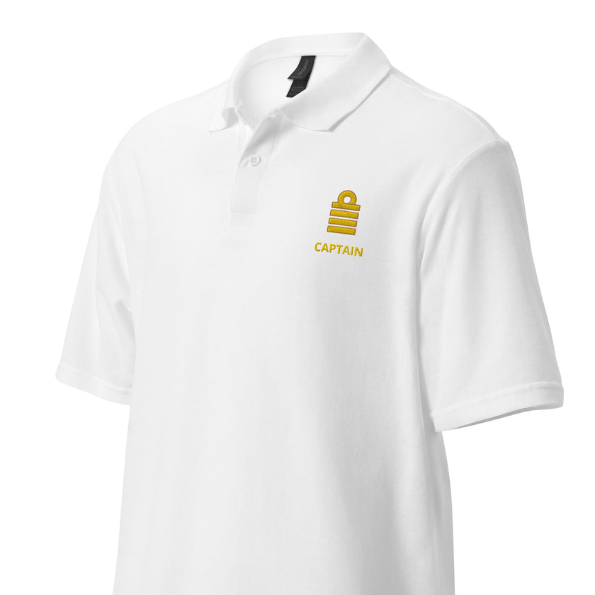 Captain uniform polo with left chest embroidery - IamSEAWOLF shop