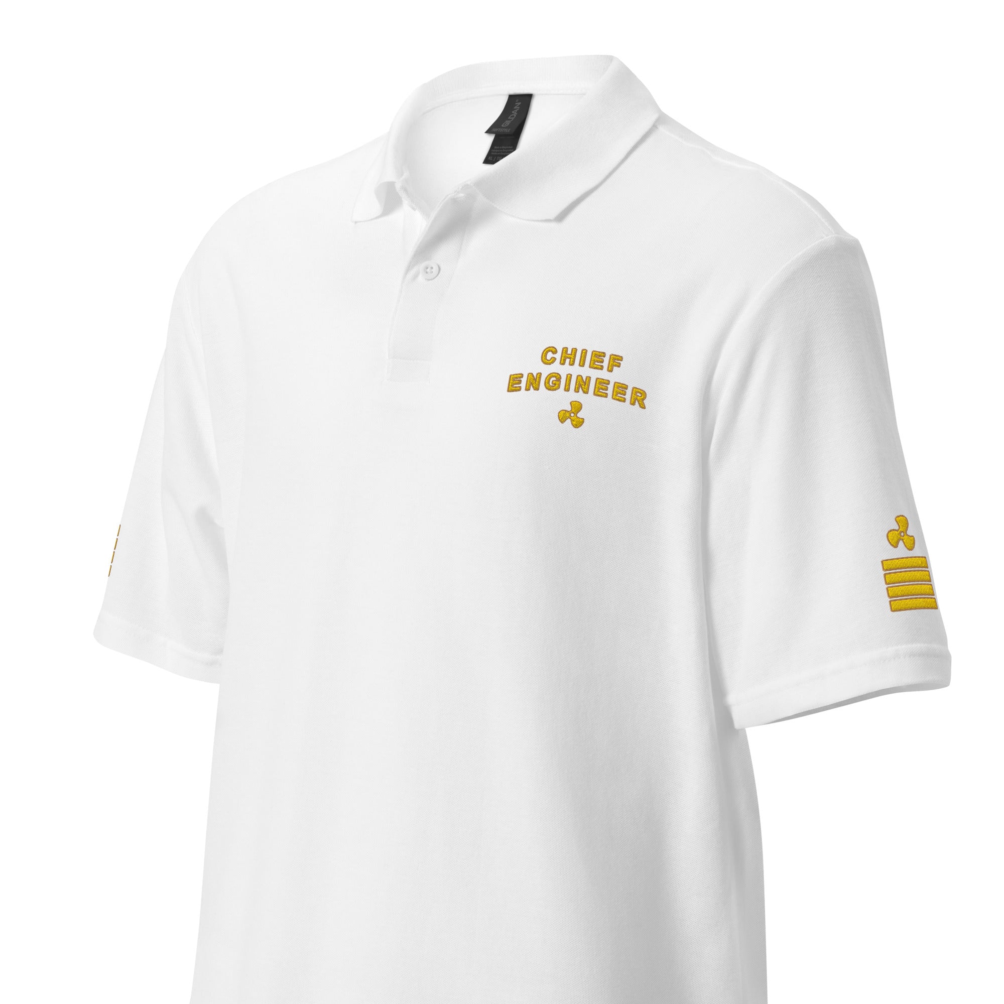 Chief Engineer uniform polo with left chest and sleeves embroidery. - IamSEAWOLF shop
