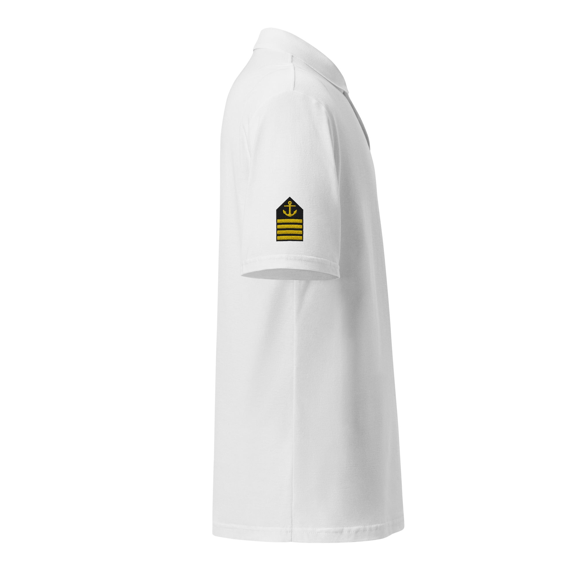 Captain's uniform polo with left chest and sleeves embroidery. - IamSEAWOLF shop