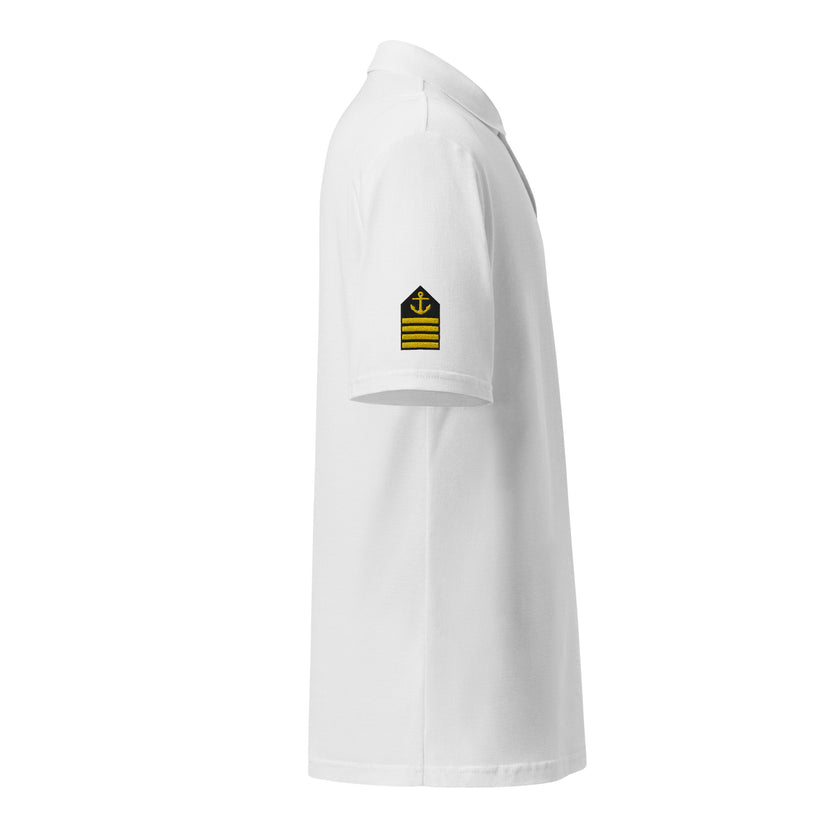 Captain's uniform polo with left chest and sleeves embroidery. - IamSEAWOLF shop