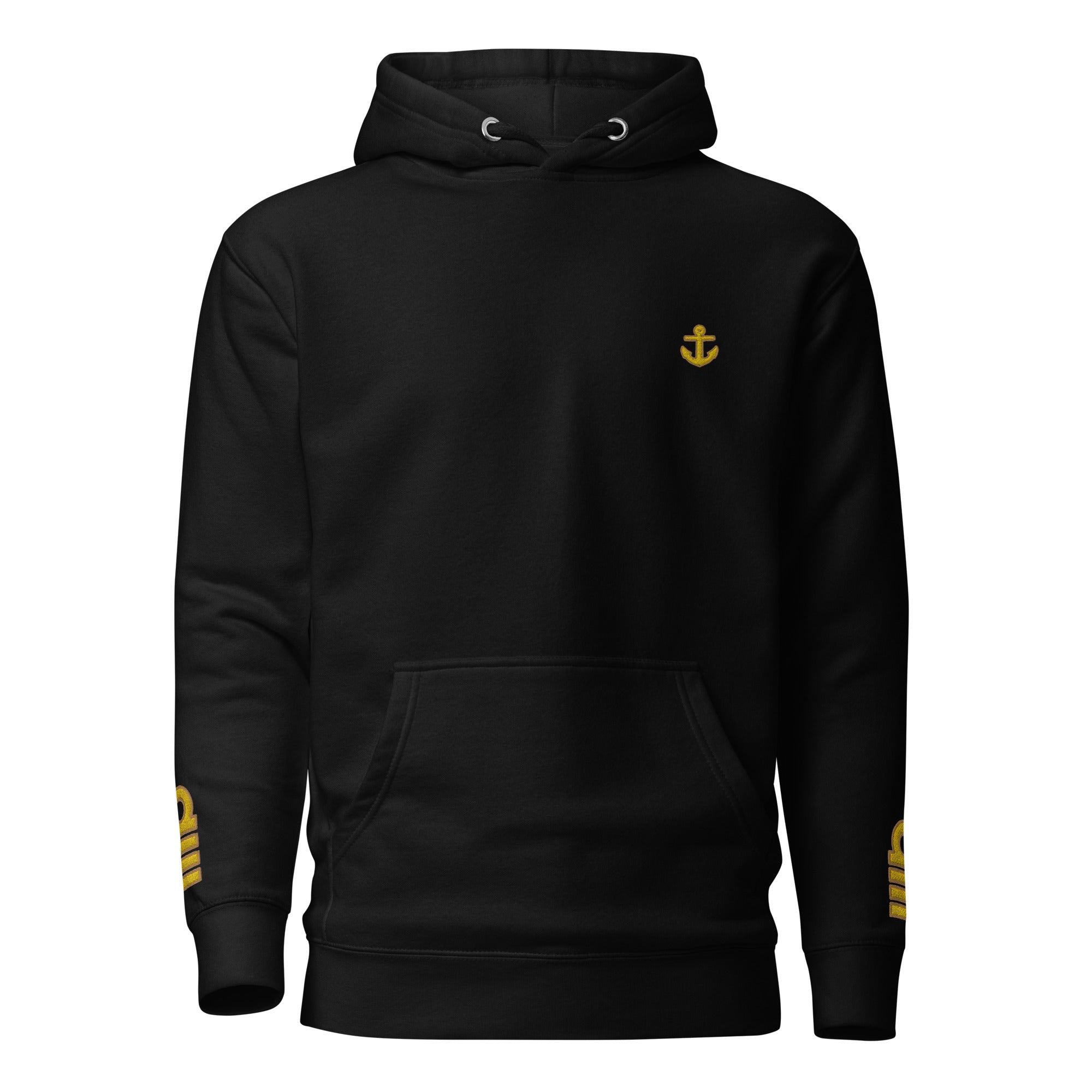 Hoodie left chest and sleeves embroidery (Choose epaulettes style)