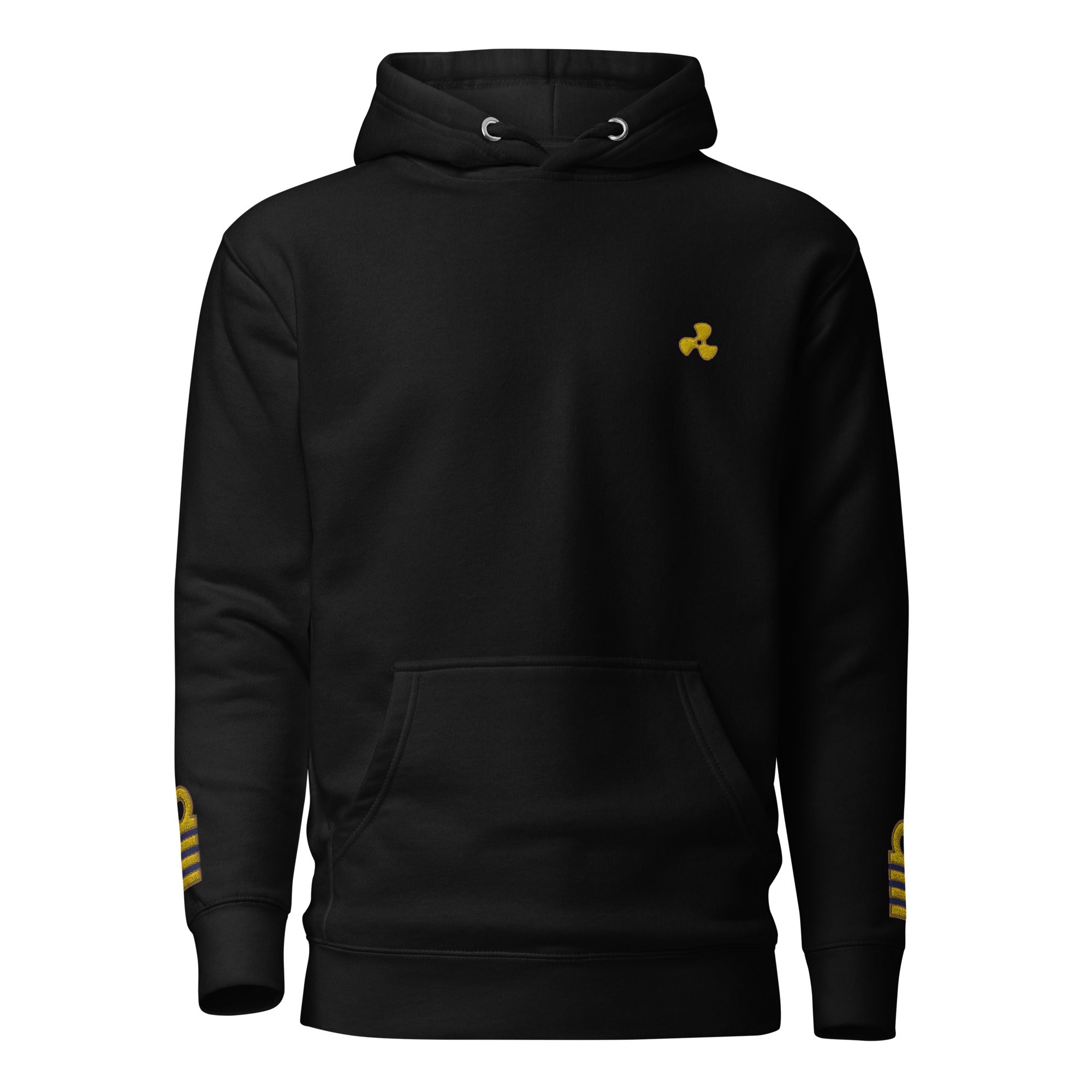 Hoodie with Embroidery left chest and sleeves (Choose epaulettes style)