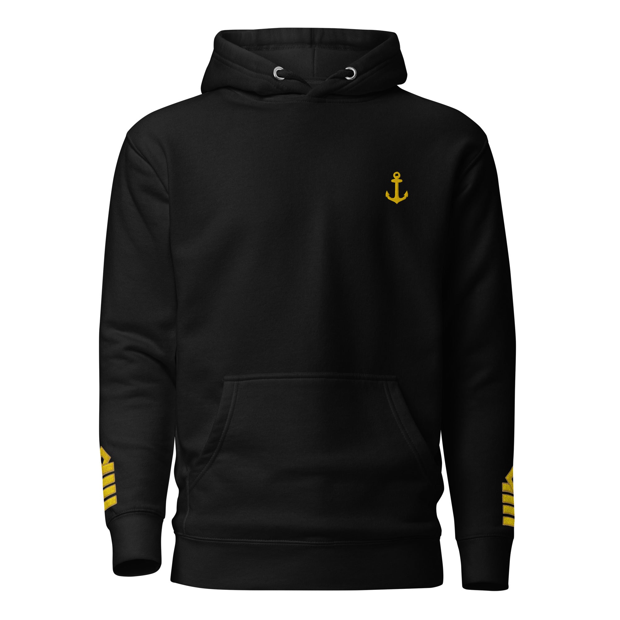 Captain uniform hoodie with anchor embroidery on left chest and epaulettes on sleeves