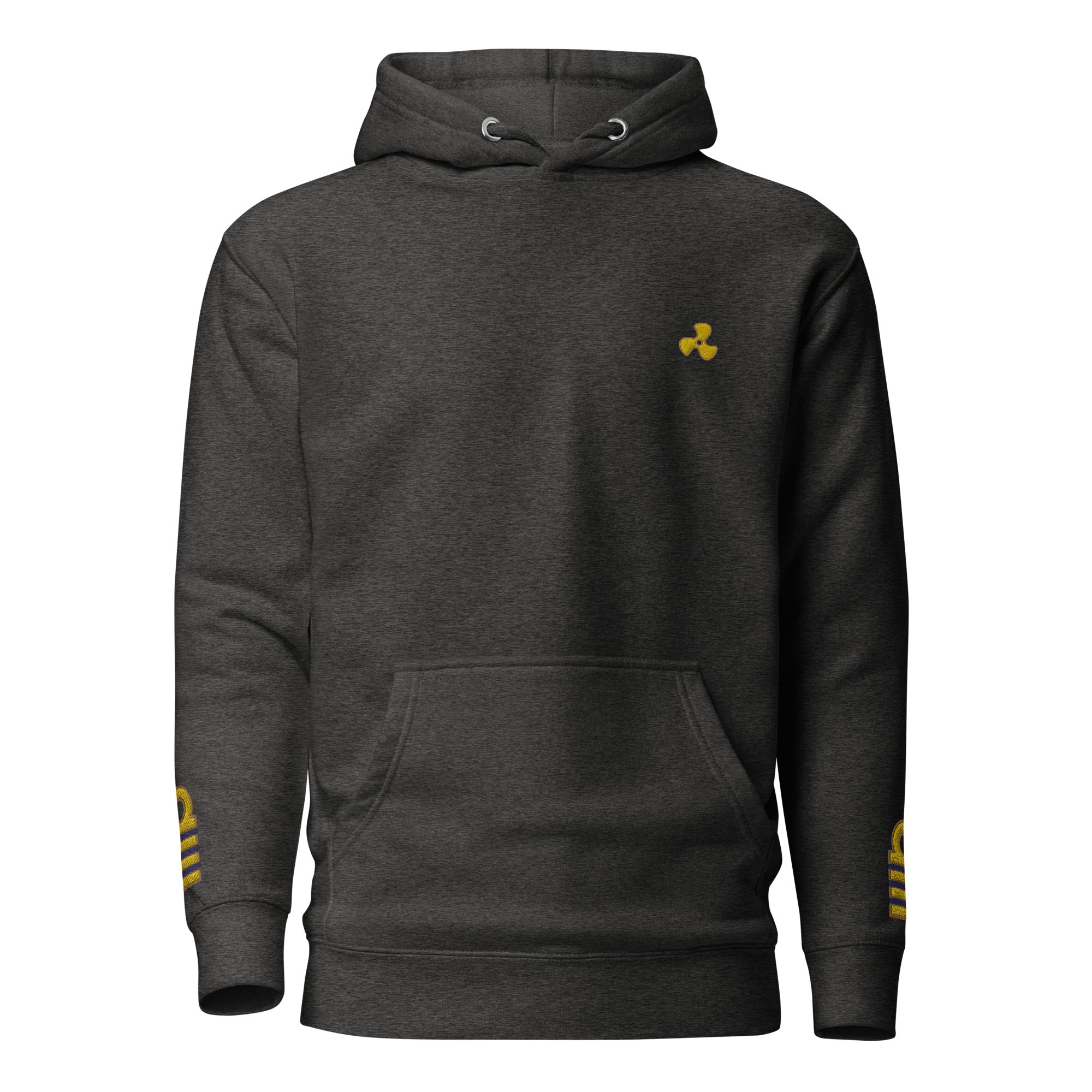 Hoodie with Embroidery left chest and sleeves (Choose epaulettes style)