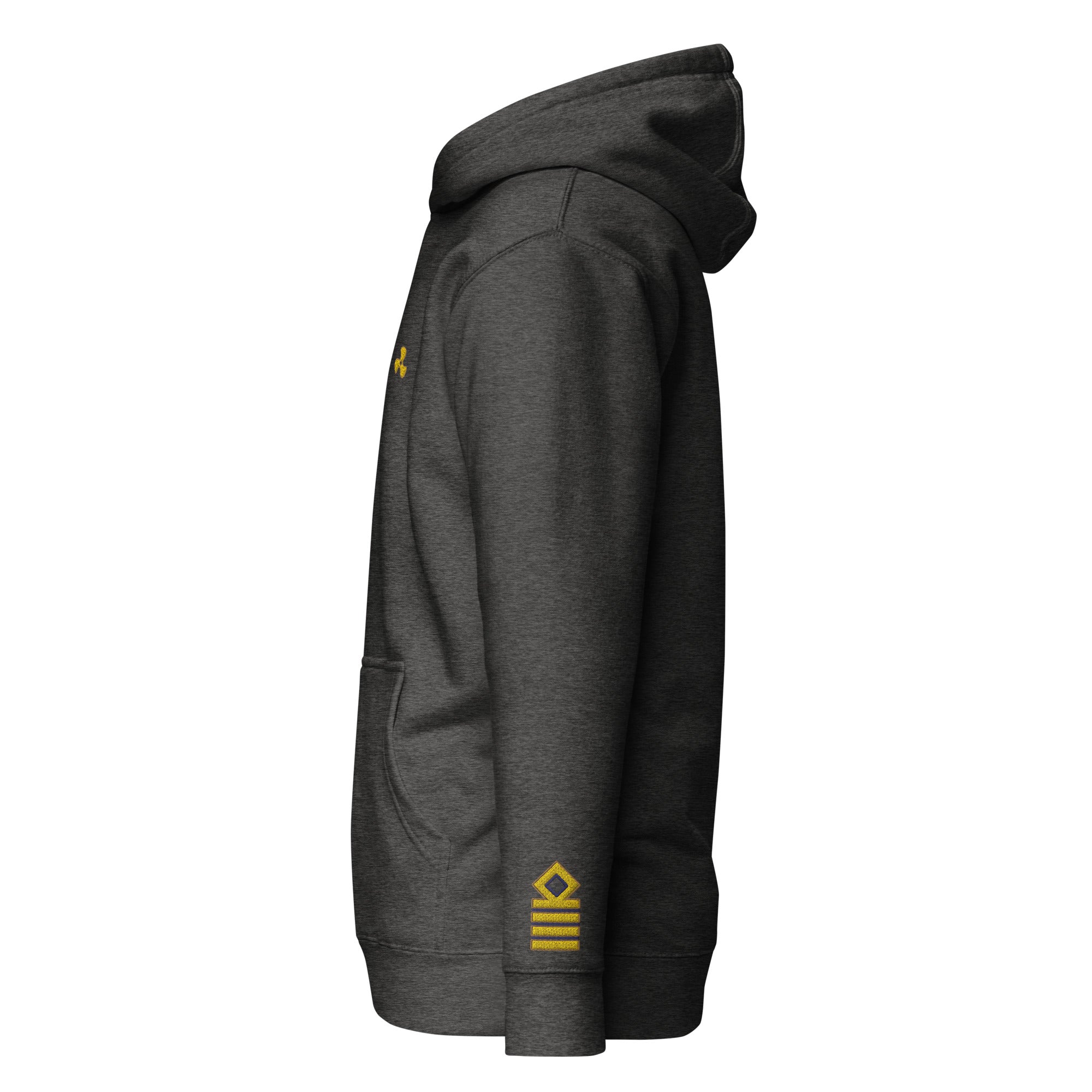 Hoodie with Embroidery left chest and sleeves (Choose epaulettes style)