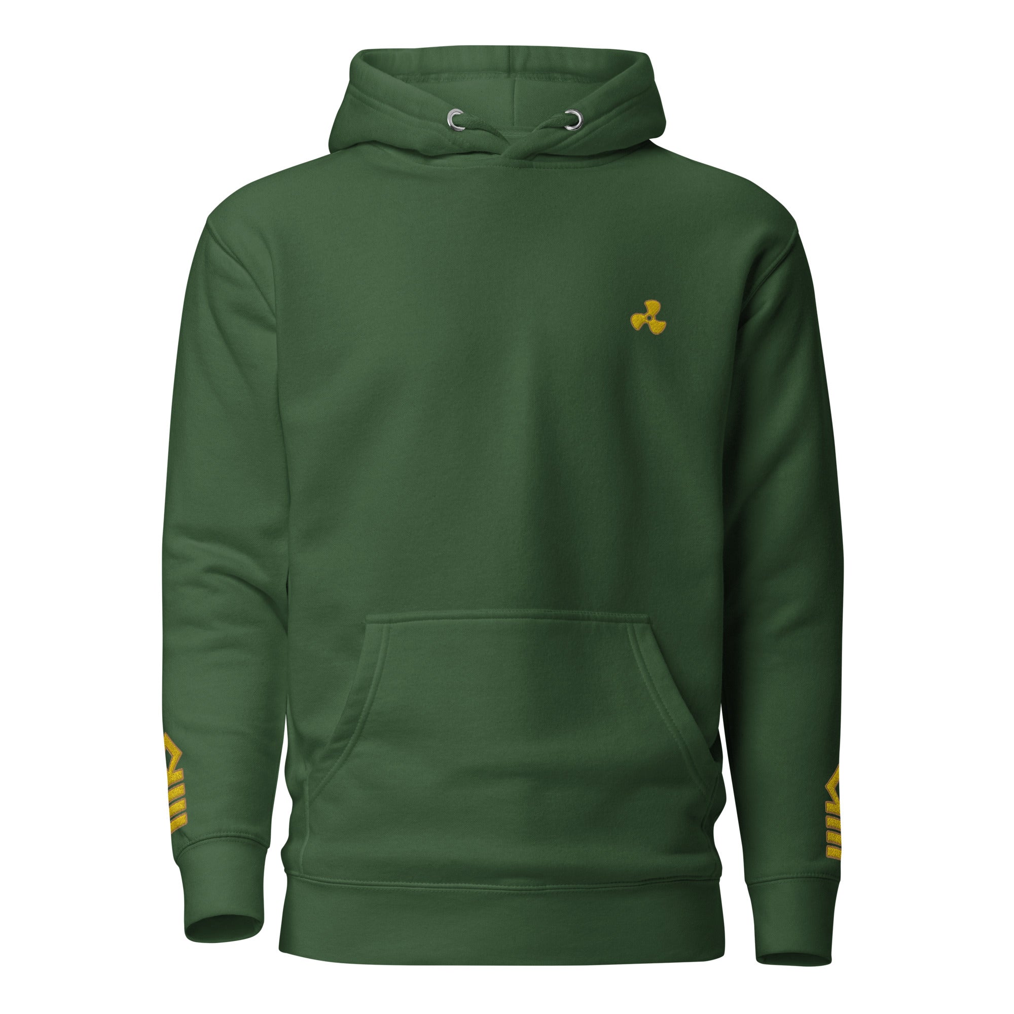 Hoodie with Embroidery left chest and sleeves (Choose epaulettes style)