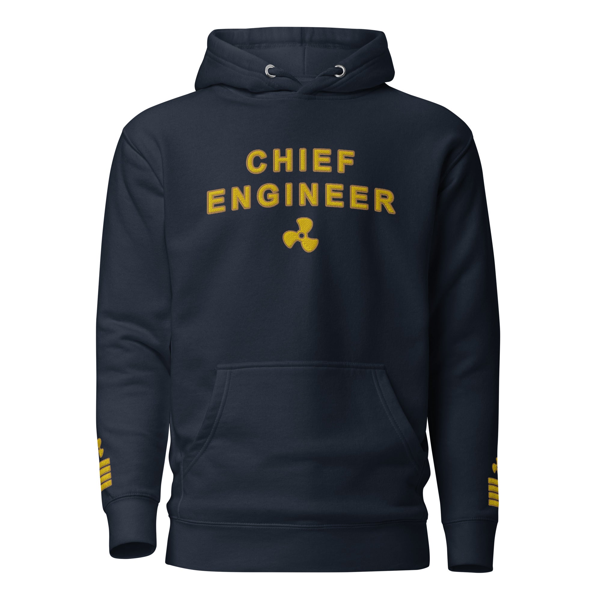 Chief Engineer Hoodie large embroidery (Choose epaulettes style)