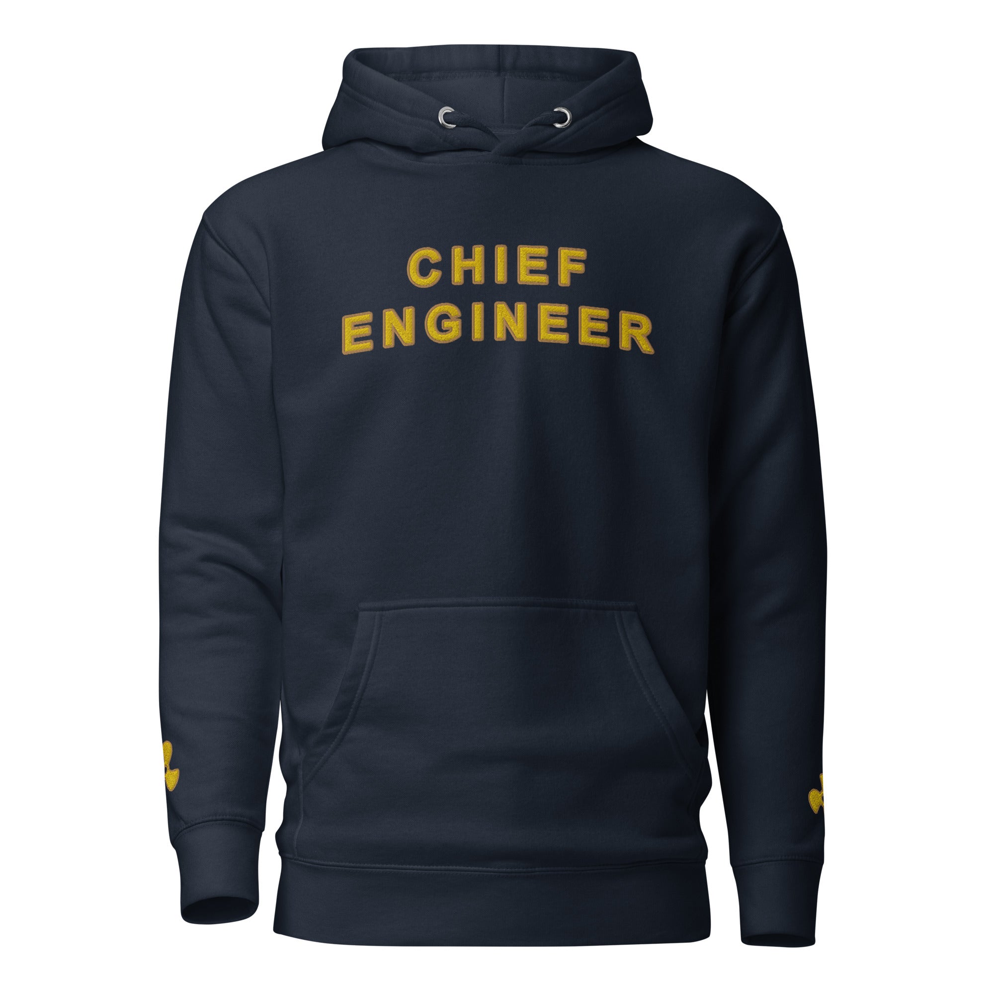 Chief Engineer Hoodie with embroidery (Propeller on sleeves)