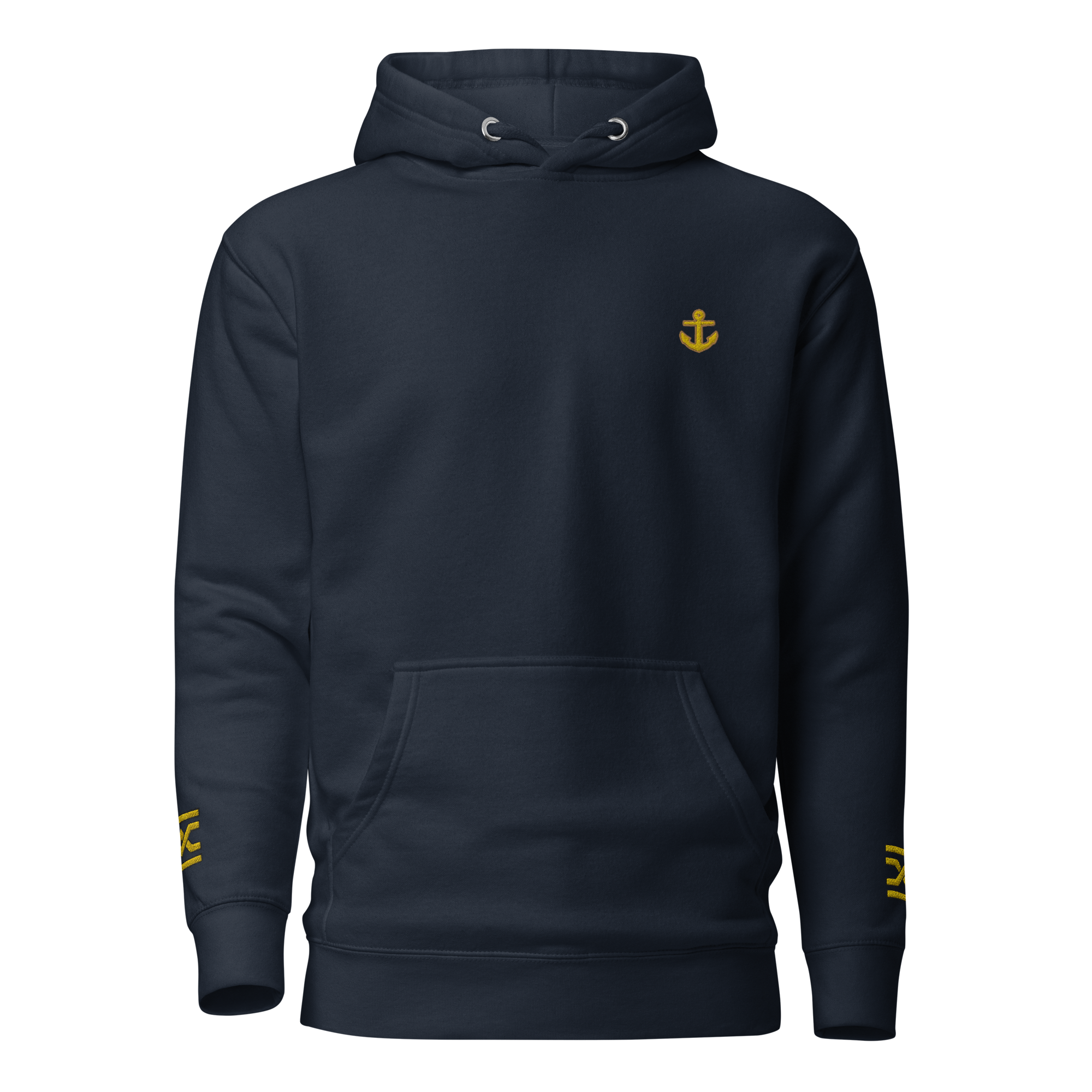 Captain Hoodie left chest and sleeves embroidery (Choose epaulettes style)