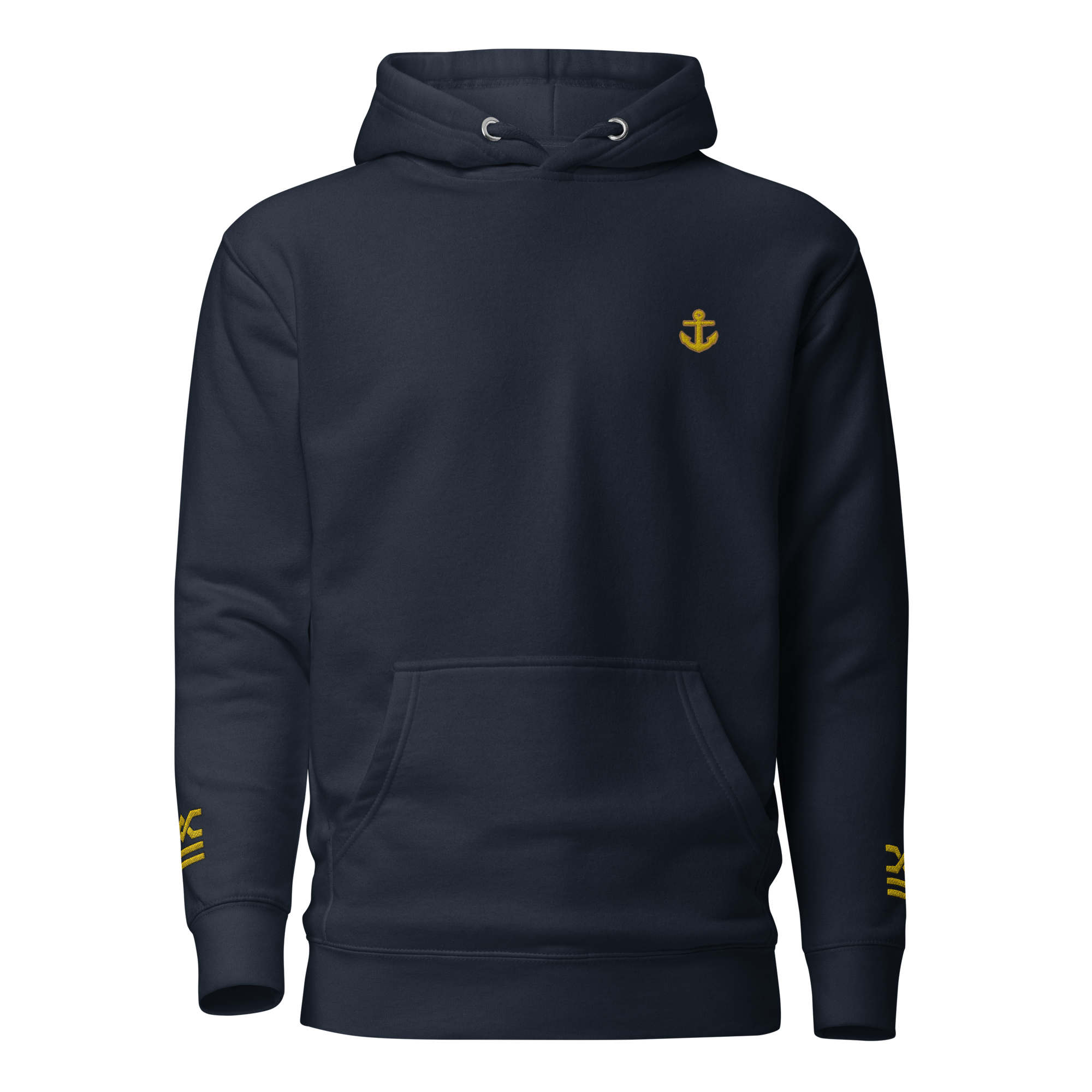 Captain Hoodie left chest and sleeves embroidery (Choose epaulettes style)