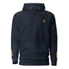 Hoodie left chest and sleeves embroidery (Choose epaulettes style)