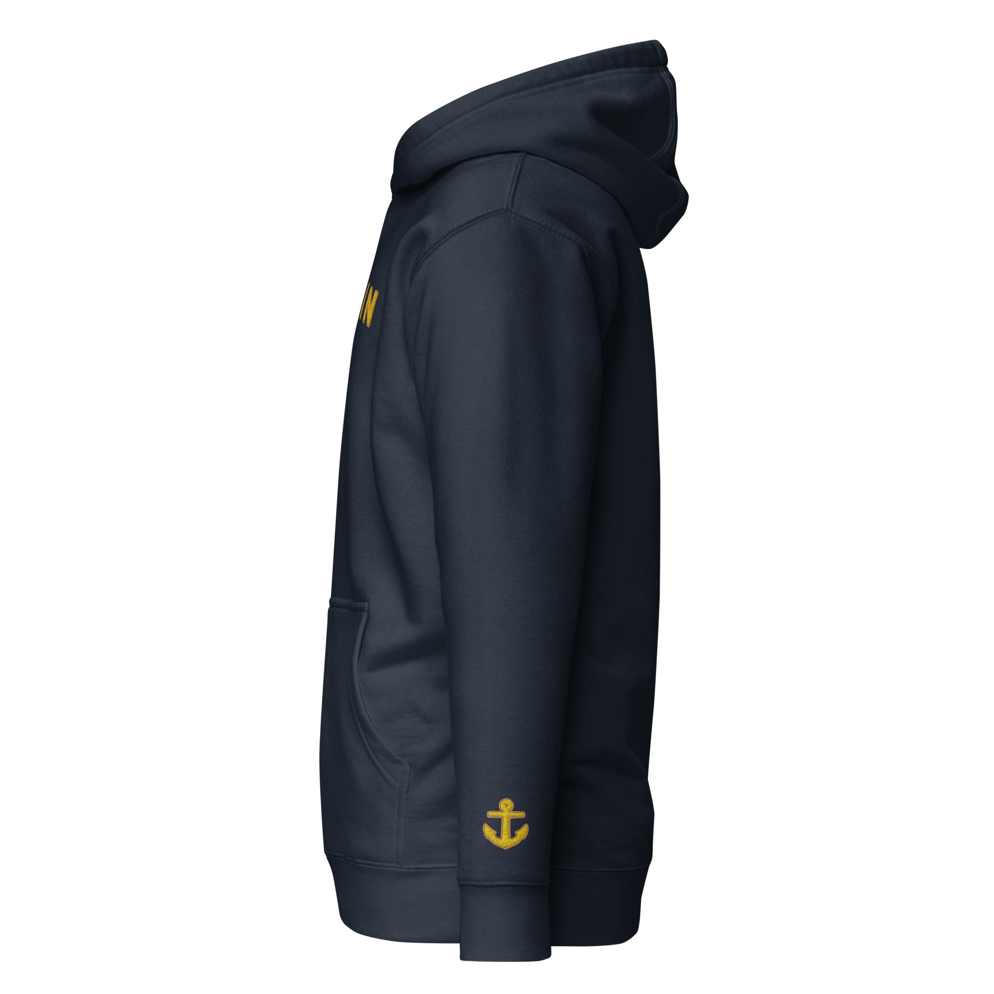 Hoodie Captain with embroidery (anchor on sleeves)