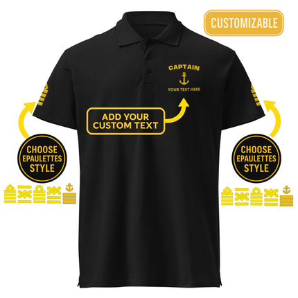 Captain Rank Polo – Personalized with Epaulettes