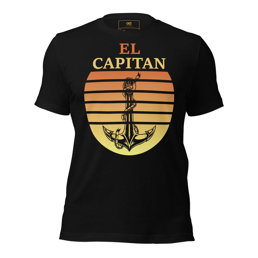 EL CAPITAN text printed on unisex maritime t-shirt