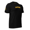 Captain t-shirt with embroidery, centre and sleeves