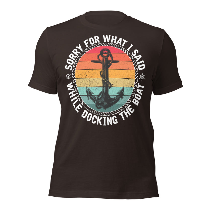 Docking a Boat printed unisex t-shirt