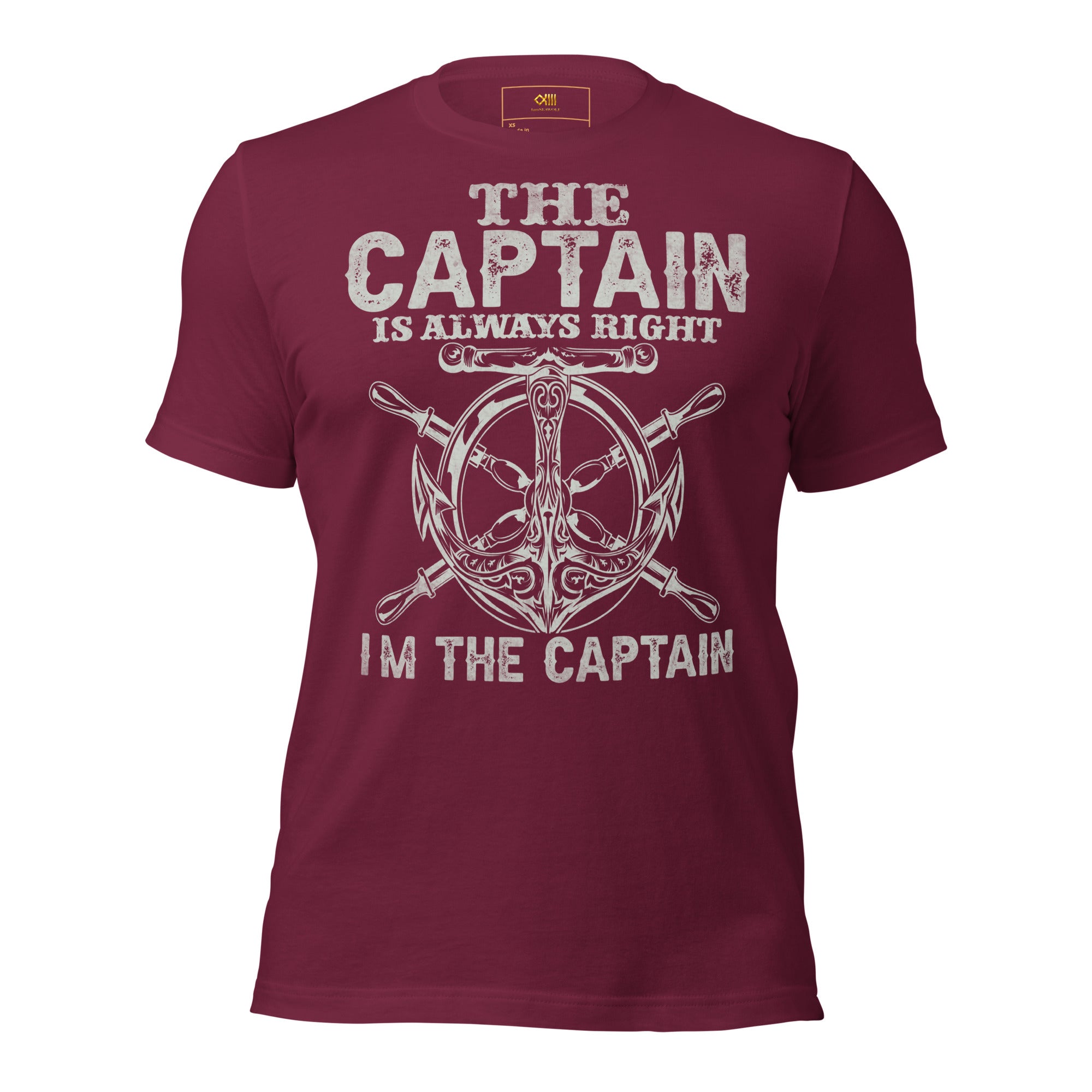 Captain Is Always Right slogan printed on unisex t-shirt