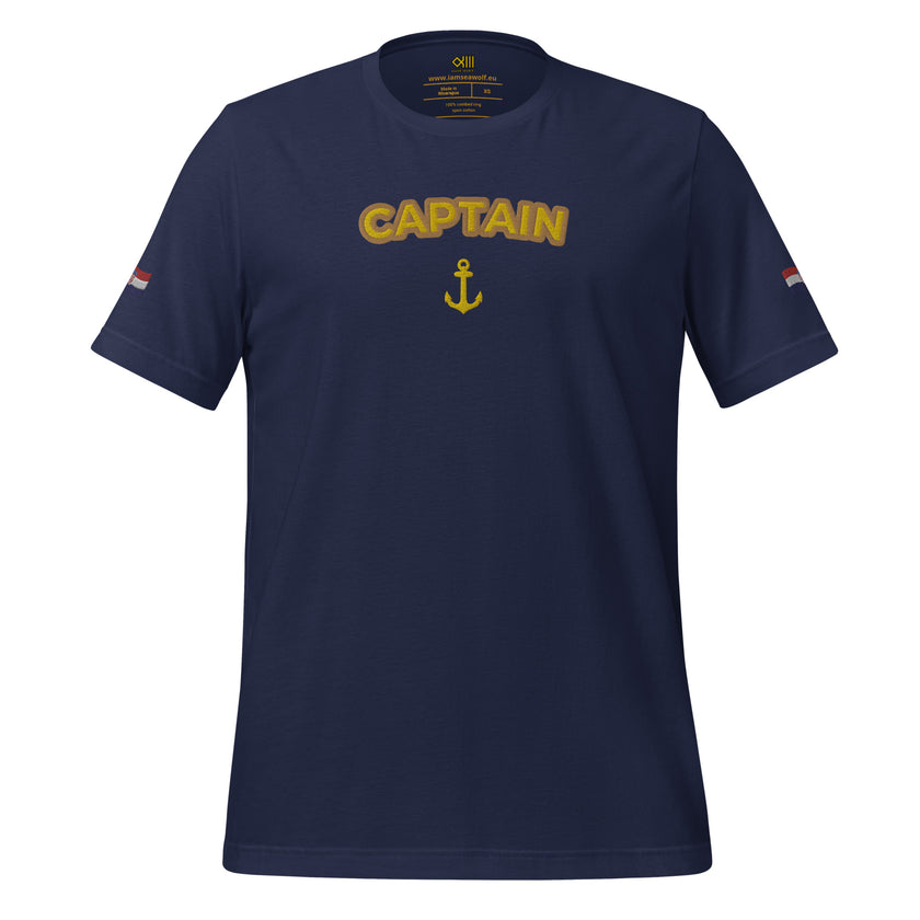T-shirt with embroidery Captain and Croatian flag - IamSEAWOLF shop